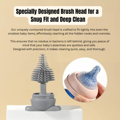 3-in-1 Silicone Bottle Cleaning Brush - Perfect for Baby Bottles, Straws, Bowls & Water Bottles